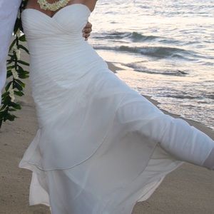 Gorgeous ivory chiffon wedding or formal lace up back  dress